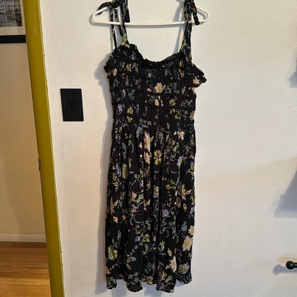 Free People black floral dress